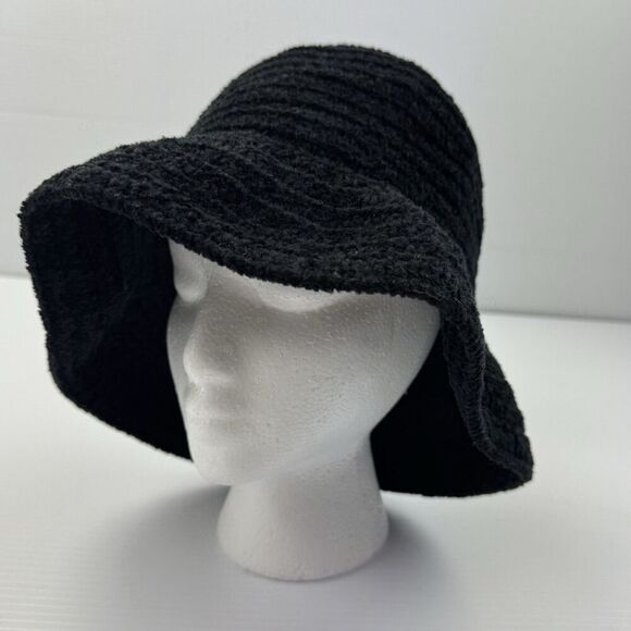 Vintage Betmar New York Black Bucket Hat Winter Warm Soft Textured Acrylic Blend - Picture 2 of 7